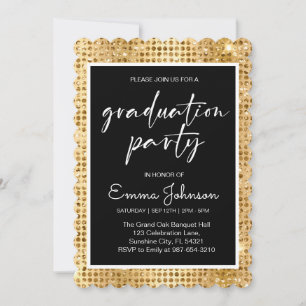 High School Graduation Class of 2025,gold grd Invitation