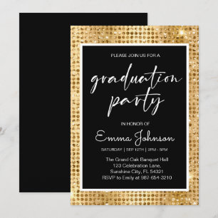 High School Graduation Class of 2025,gold grd Invitation