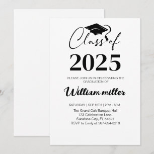 High School Graduation Class of 2025,Minimal grad Invitation