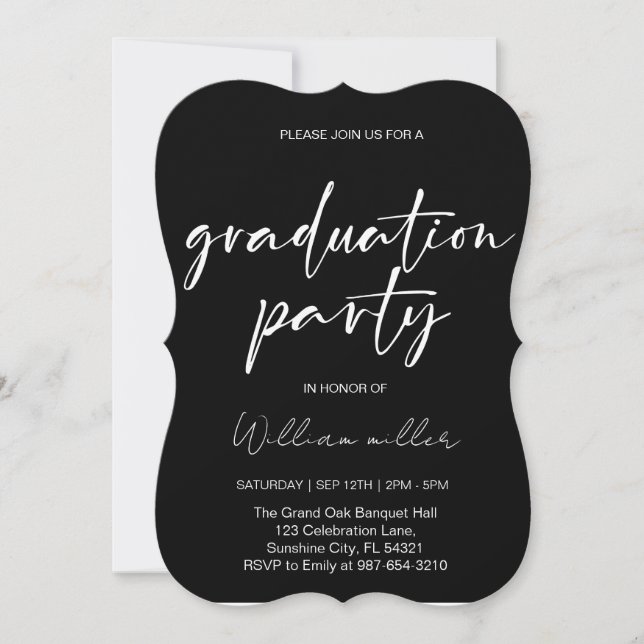 High School Graduation Class of 2025,Minimal grad Invitation (Front)