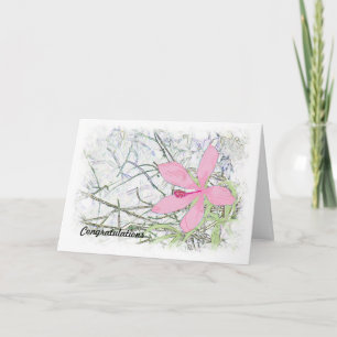 High School Graduation Congratulations Pink Hibisc Card