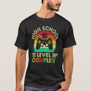 High School Graduation Level Complete Video Games  T-Shirt