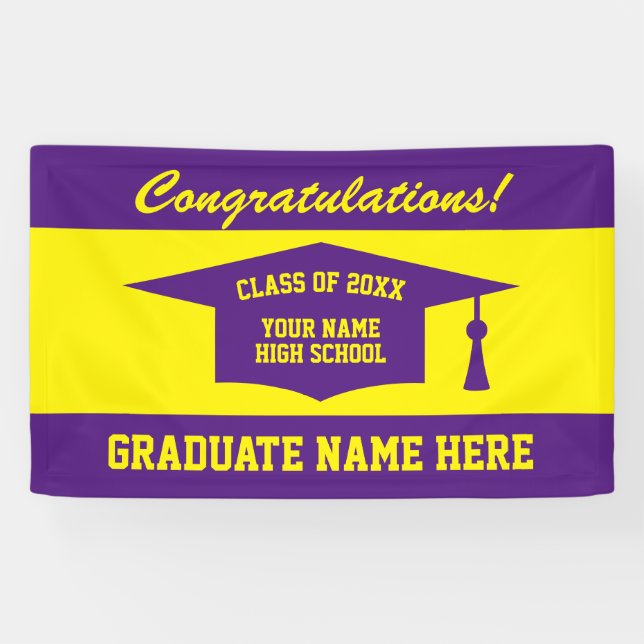 High School graduation party class of 2024 custom Banner (Horizontal)