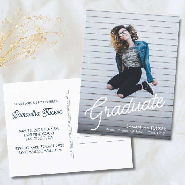 High School Graduation Party Invitation Postcard (High School Graduation Party Invitation Postcard)