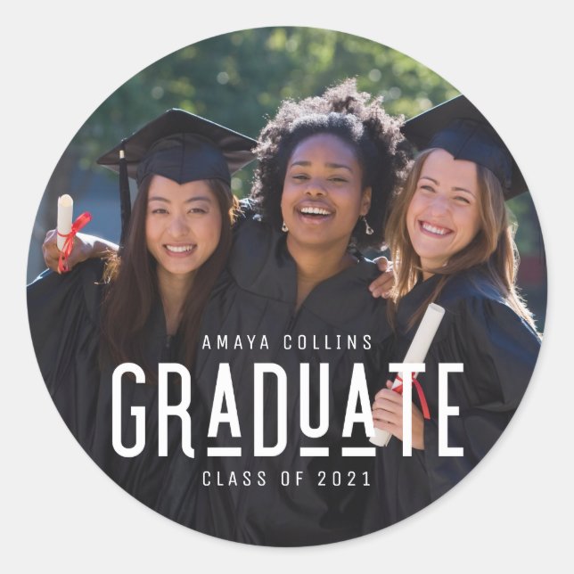 High School Graduation Photo Class of 2022 Classic Round Sticker (Front)