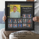 High School Graduation Photo Collage K-12 Gold<br><div class="desc">Create a graduation photo collage keepsake poster suitable for framing or for a 12x12 scrapbook page of the graduate with photos through the years or grades K-12. Black and faux gold foil design. Personalise with the graduate's name, Class Of year, high school name and/or location. Wonderful gift for the graduate's...</div>