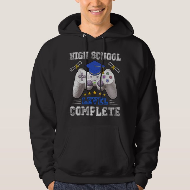 High School Level Complete Class Of 2021 Graduatio Hoodie (Front)
