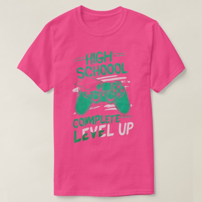 High School Level Complete Class Of 2024 Graduatio T-Shirt (Design Front)