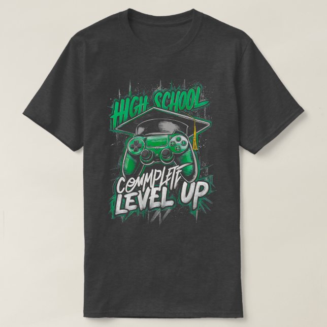 High School Level Complete Class Of 2024 Graduatio T-Shirt (Design Front)