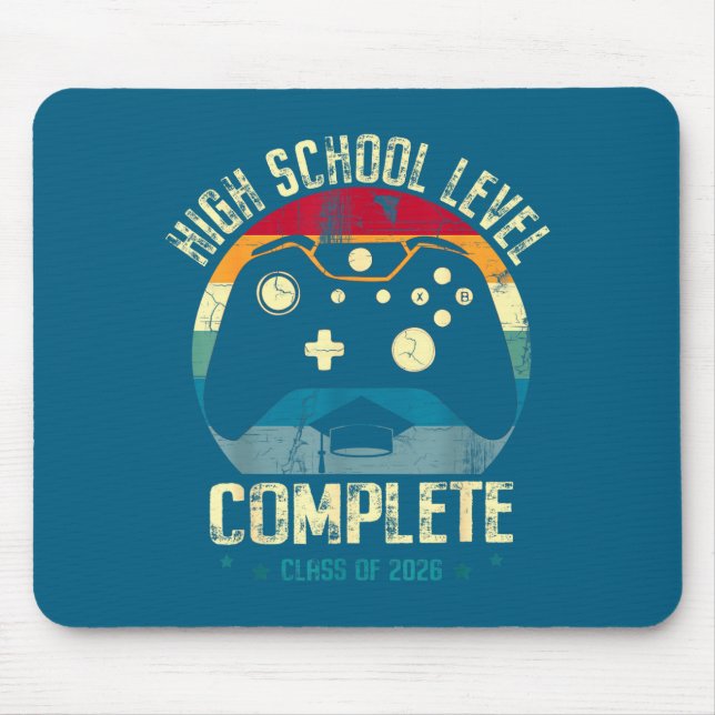 High School Level Complete Gamer Artwork Mouse Pad (Front)