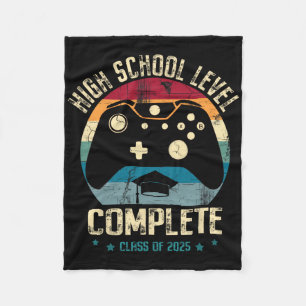 High School Level Complete Gamer Cl Of 2025 Gradua Fleece Blanket