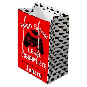 High School Level Complete Gamer Graduation Medium Gift Bag