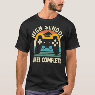 High School Level Complete  Gamer Men Graduation T-Shirt