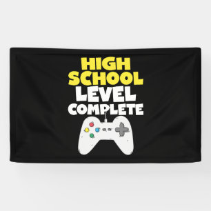 High School Level Complete Graduation Video Game G Banner