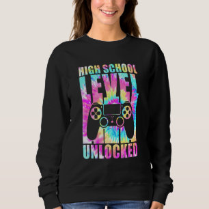 High School Level Unlocked Tie Dye Back To School  Sweatshirt
