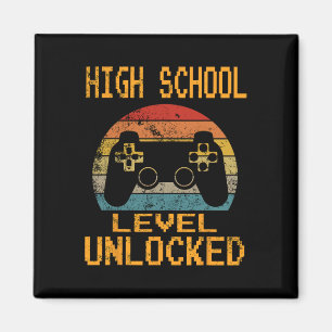 High School Level Unlocked Video Gamer Back to Sch Magnet