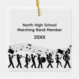High School Marching Band Member Ceramic Ornament