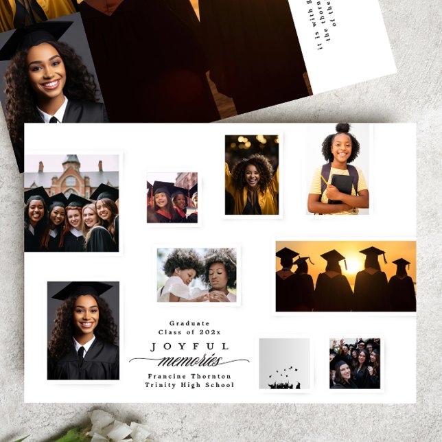 High School MEMORY COLLAGE MULTI Photo Graduation Announcement (Creator Uploaded)