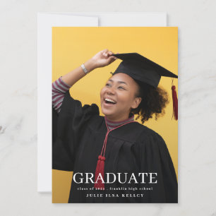 High School Multi 4 Photo Typography Graduate Announcement