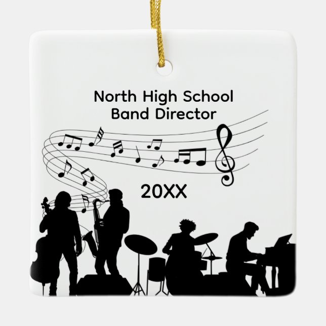 High School Music Band Director Ceramic Ornament (Front)