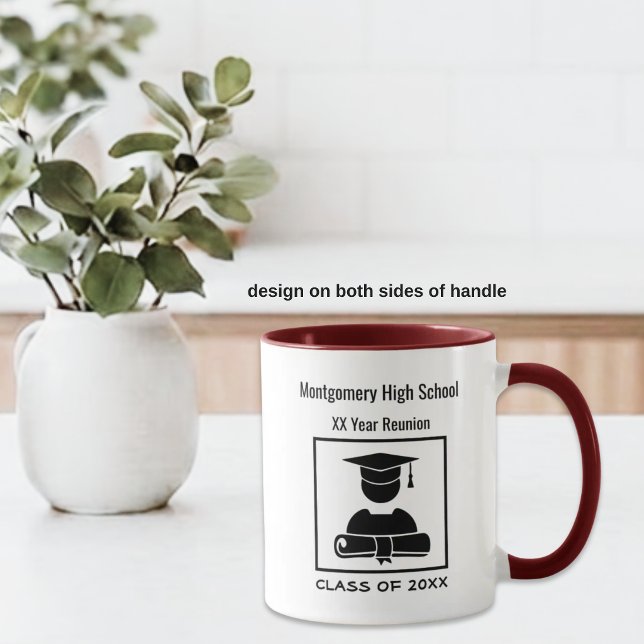 High School Reunion Custom ALL Black  Mug (All black class reunion designed white ceramic mug. )
