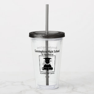 High School Reunion Custom Black Design Acrylic Tumbler