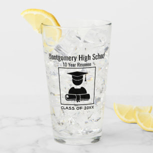 High School Reunion Custom Black Design Glass