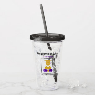 High School Reunion Custom Purple and Gold Acrylic Tumbler