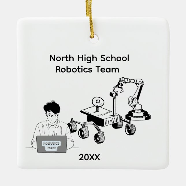 High School Robotics Team Ceramic Ornament (Front)