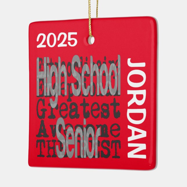 High School Senior Extraordinaire CUSTOM Ceramic Ornament (Left)