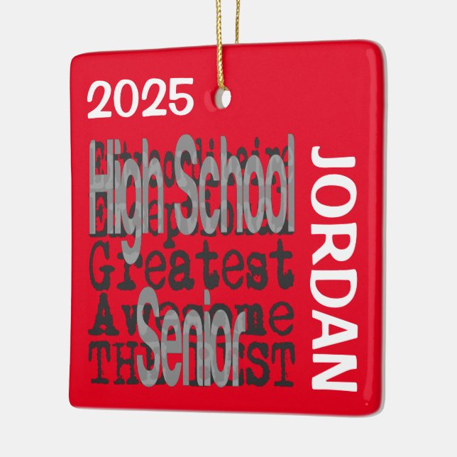 High School Senior Extraordinaire CUSTOM Ceramic Ornament (Left)