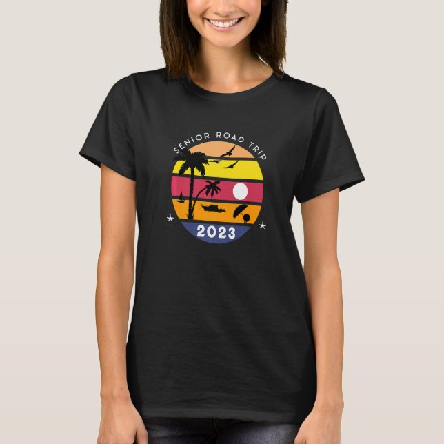 High School Senior Road Trip 2023 Retro Sunset Mat T-Shirt (Front)