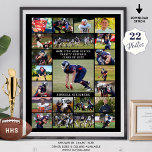 High School Senior Sports 22 Photo Collage Poster<br><div class="desc">Recognise and celebrate your high school sports senior on Seniors Night, season-end sports recognition or awards dinner or display at his or her graduation party with this poster print utilising an easy-to-upload photo collage template with 22 rectangle pictures and your custom text in your choice of colours. Makes a commemorative...</div>