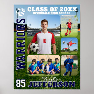 High School Soccer Team Sports Photo Collage Poster