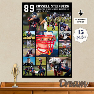 High School Sports Senior 15 Photo Collage Grad Poster