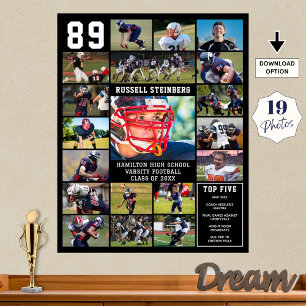 High School Sports Senior 19 Photo Collage Top 5 Poster
