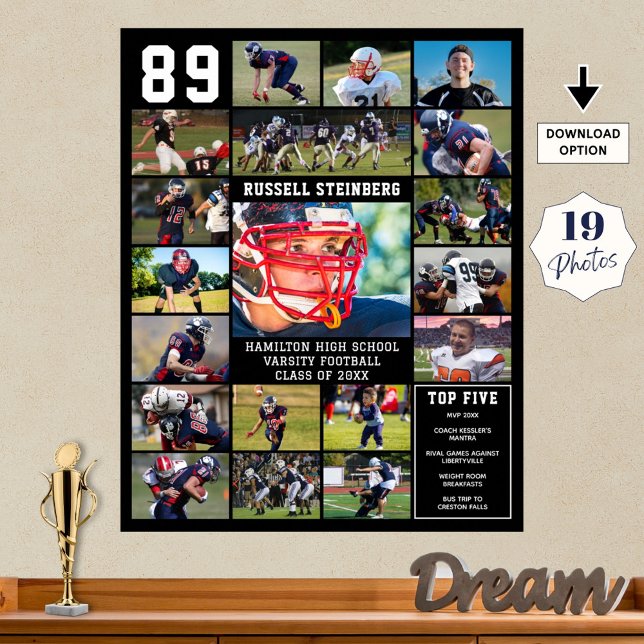 High School Sports Senior 19 Photo Collage Top 5 Poster (Creator Uploaded)