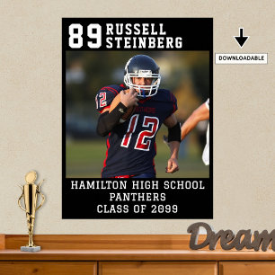 High School Sports Senior Graduation One Photo Poster
