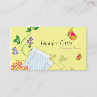 High School Teacher Business Card - Lined Paper