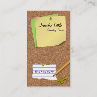High School Teacher Business Card - Post It Note