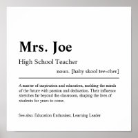 High School Teacher Personalised Gift
