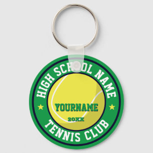 High School Tennis Club Custom Color Sports Key Ring