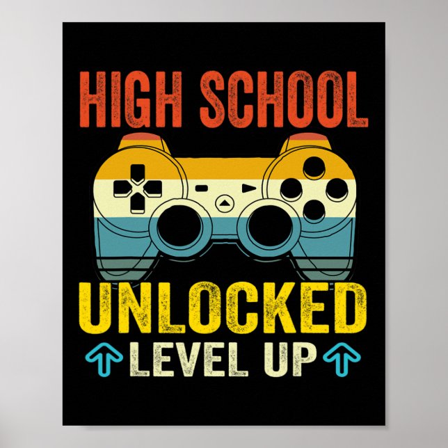 High School Unlocked Level Up Back To School  Poster (Front)