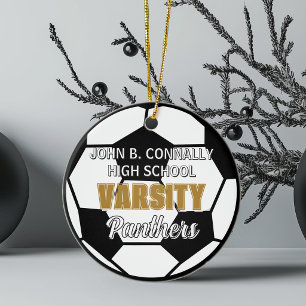 High School Varsity Soccer Team Christmas Ceramic Tree Decoration