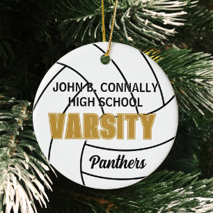 High School Varsity Volleyball Photo Christmas Ceramic Tree Decoration