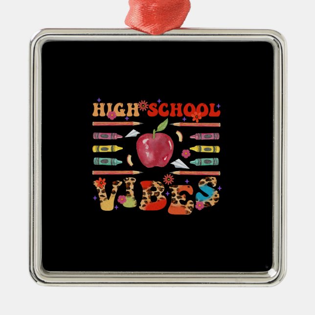 High School Vibes Metal Tree Decoration (Front)