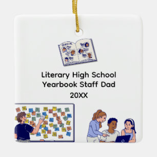 High School Yearbook Dad Ceramic Ornament