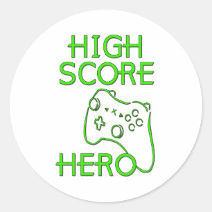 High Score Hero Classic Round Sticker