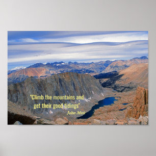 High Sierra Lake Photo With John Muir Quote Poster