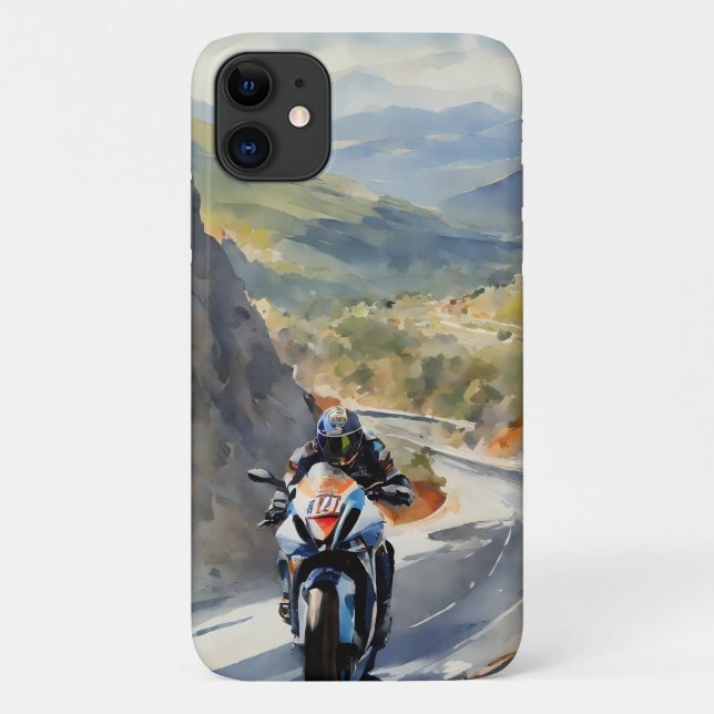 High-Speed Adventure in Vibrant Mountain Landscape Case-Mate iPhone Case (Back)